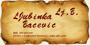 LJubinka Bačević vizit kartica
